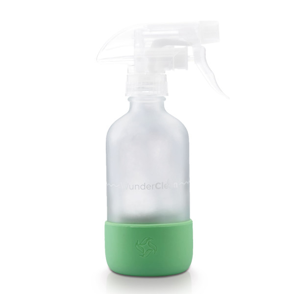 WunderClean® Sprühflasche | 240 ml Glasflasche mit Silikon-Bruchschutz für WunderClean Reiniger